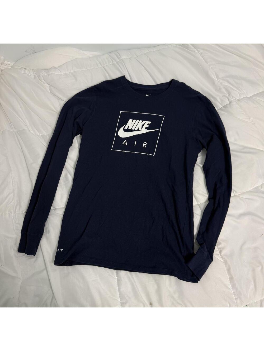 nike air long sleeve navy blue t-shirt small